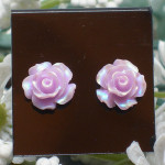 Lavender Rose Stud Earrings